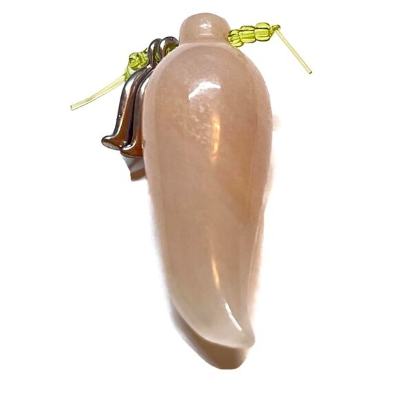 As Low As $2 Large Peach Aventurine Stone Pepper Pendant 44mm x 15mm - Picture 3 of 3